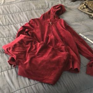 NWOT Maroon sweatpants & Zip up jacket